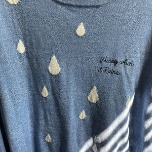 COPY - ModCloth Blue Embroidered Rain Sweater